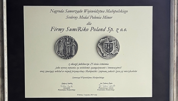 Medal Polonia Minor dla SumiRiko Poland Sp. z o.o.
